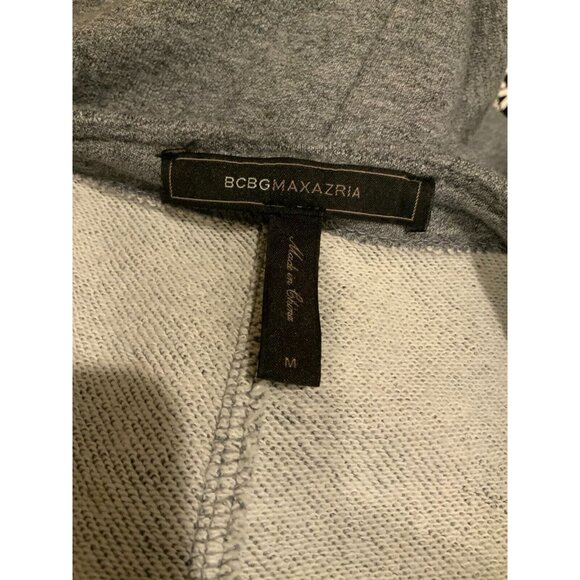 BCBG Max Azria Gray Sweatshirt W/ Pockets & Zip W/ Mesh Neckline, Size M - Picture 9 of 10